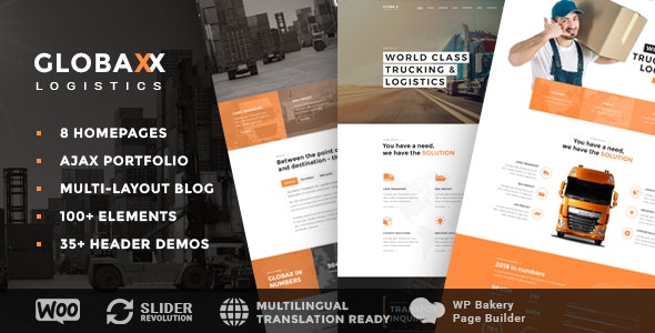 Globax - Logística WordPress Tema + Woocommerce