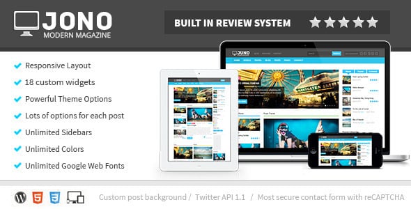 Tema de revista WordPress responsivo Jono