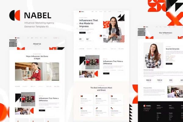 Nabel - Template Kit Elementor para agência de marketing influenciador
