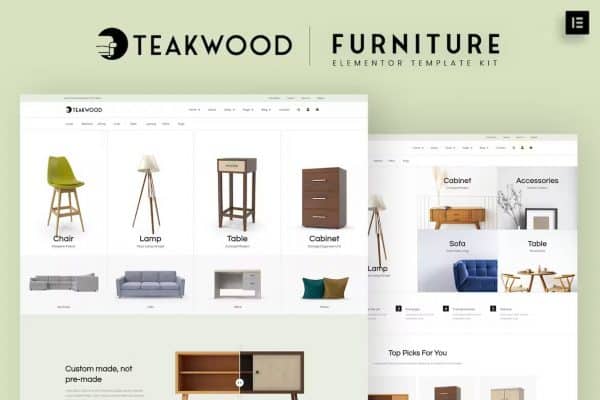 Teakwood - Template Kit Elementor para loja de móveis