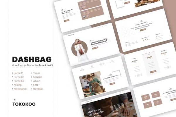 DashBag | Template Kit Elementor para loja de moda