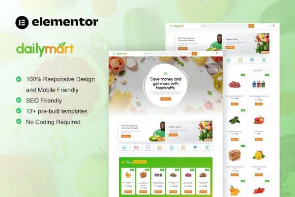DailyMart - Template Kit Elementor de mercearia