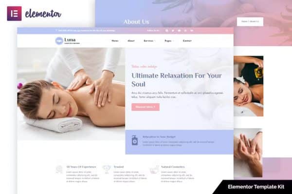 Luna - Template Kit Elementor de Spa e Bem-Estar