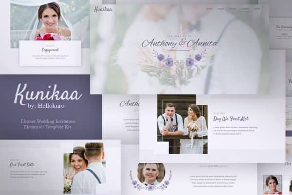 Kunikaa - Convite de casamento Elementor Template Kit