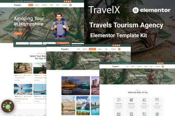 TravelX - Template Kit Elementor da Agência de Turismo de Viagens