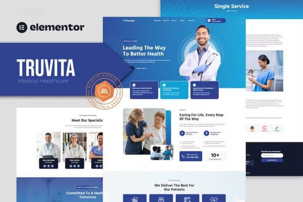Truvita - Kit de modelos Medical Healthcare Elementor