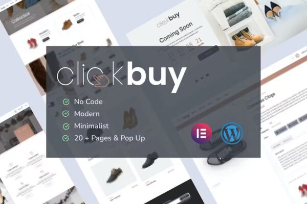 Clickbuy - Template Kit Elementor Pro para loja de calçados