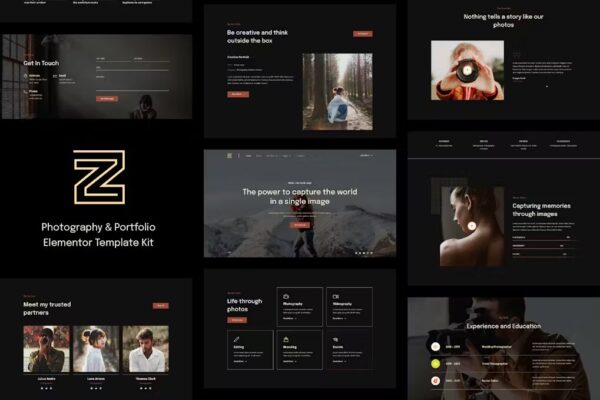 Zenin - Template Kit Elementor para fotografia e Portfólio
