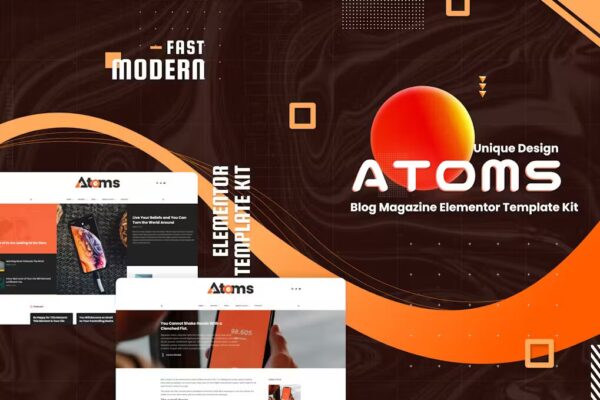 Atoms - Template Kit Elementor para blogs e revistas
