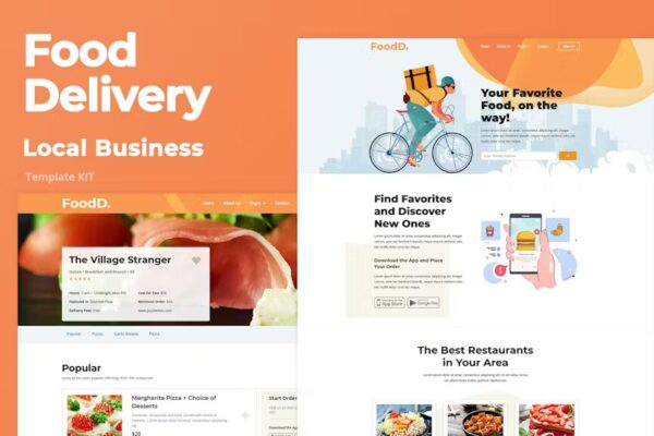 FoodDelivery - Kit de Modelos de Elementor de Negócios Locais
