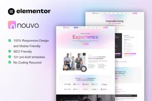 Nouvo - Kit de Templates Elementor Pro para Agência de Marketing Digital