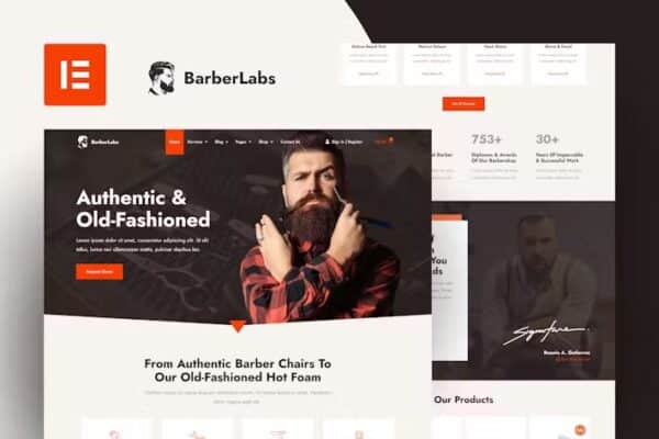BarberLabs - Kit de Templates Elementor para barbearia