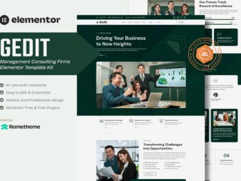Gedit - Kit de modelos Elementor para empresas de consultoria de gestão