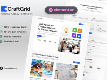 CraftGrid - Kit de Modelos Elementor de Portfólio para Agências Criativas