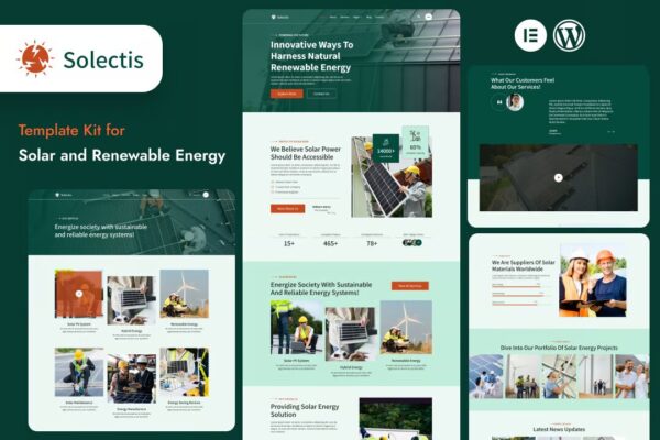 Selectis - Kit de modelos Elementor de Energia Solar e Renovável