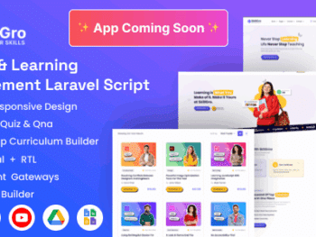 SkillGro LMS - Sistema de Gestão de Cursos e Aprendizagem Laravel Script + Course Bundle Addon