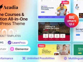 Tema WordPress Educacional para Universidades e Cursos Online - Acadia