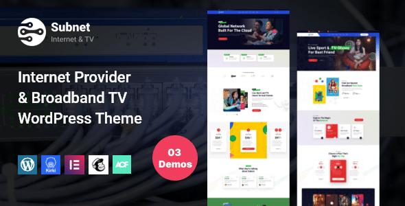 Tema WordPress para TV Banda Larga com Provedor de Internet | Serviço de Internet - Sub-rede