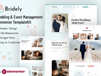 Bridely | Template Kit Elementor para gerenciamento de casamentos e eventos