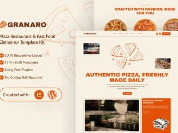 Granaro - Kit de modelo Elementor para pizzaria e fast food