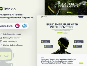 Thinkio - Kit de modelos Elementor de tecnologia para agências de IA e soluções de IA