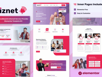 IZnet - Kit de Templates Elementor para provedores de serviços de Internet e banda larga