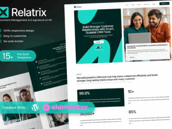 Relatrix — Kit de modelos Elementor da plataforma CRM SAAS para soluções de relacionamento com clientes