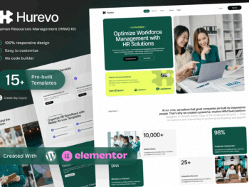 Hurevo - Kit de modelos SaaS Elementor de gerenciamento de recursos humanos para plataformas de RH