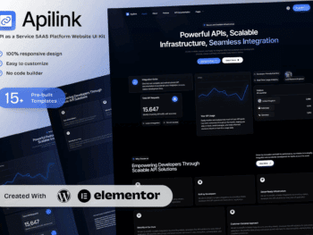 Apilink — Kit de modelos de API como serviço (SAAS Platform Elementor) para soluções de desenvolvedores