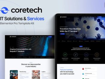 Coretech - Kit de modelos Elementor Pro de soluções e serviços de TI