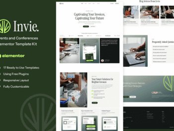 Invie - Plataforma de faturamento e kit de modelos SaaS Elementor