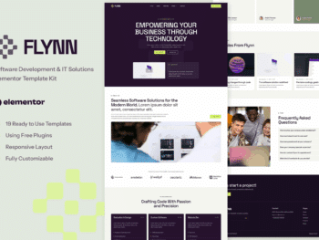 Flynn - Kit de modelos Elementor de desenvolvimento de software e soluções de TI