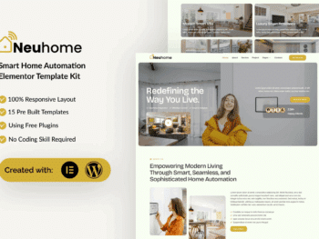 Neuhome - Kit de modelo Elementor para automação residencial inteligente