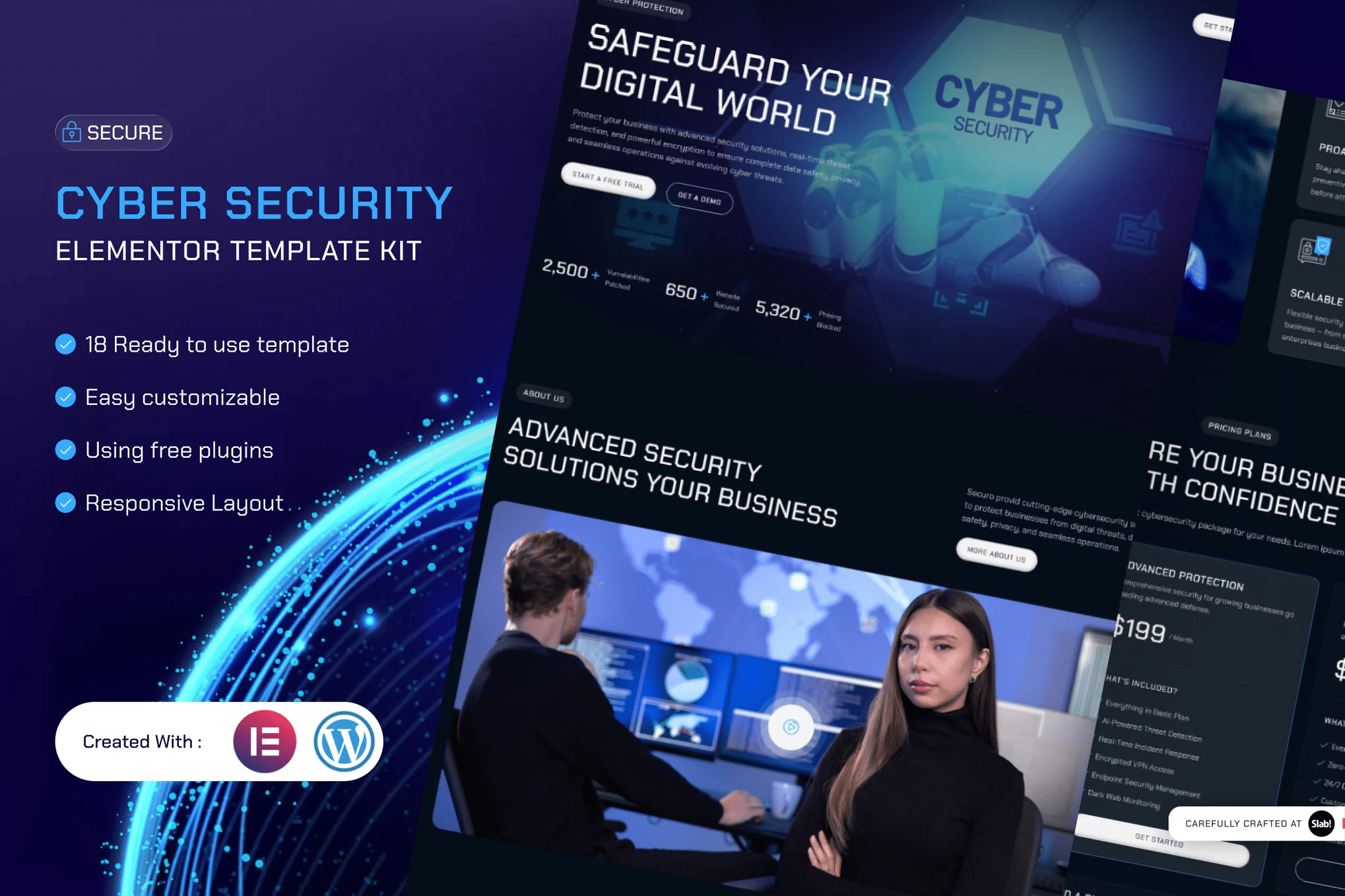 Segure - Kit de modelos Cyber Security Elementor