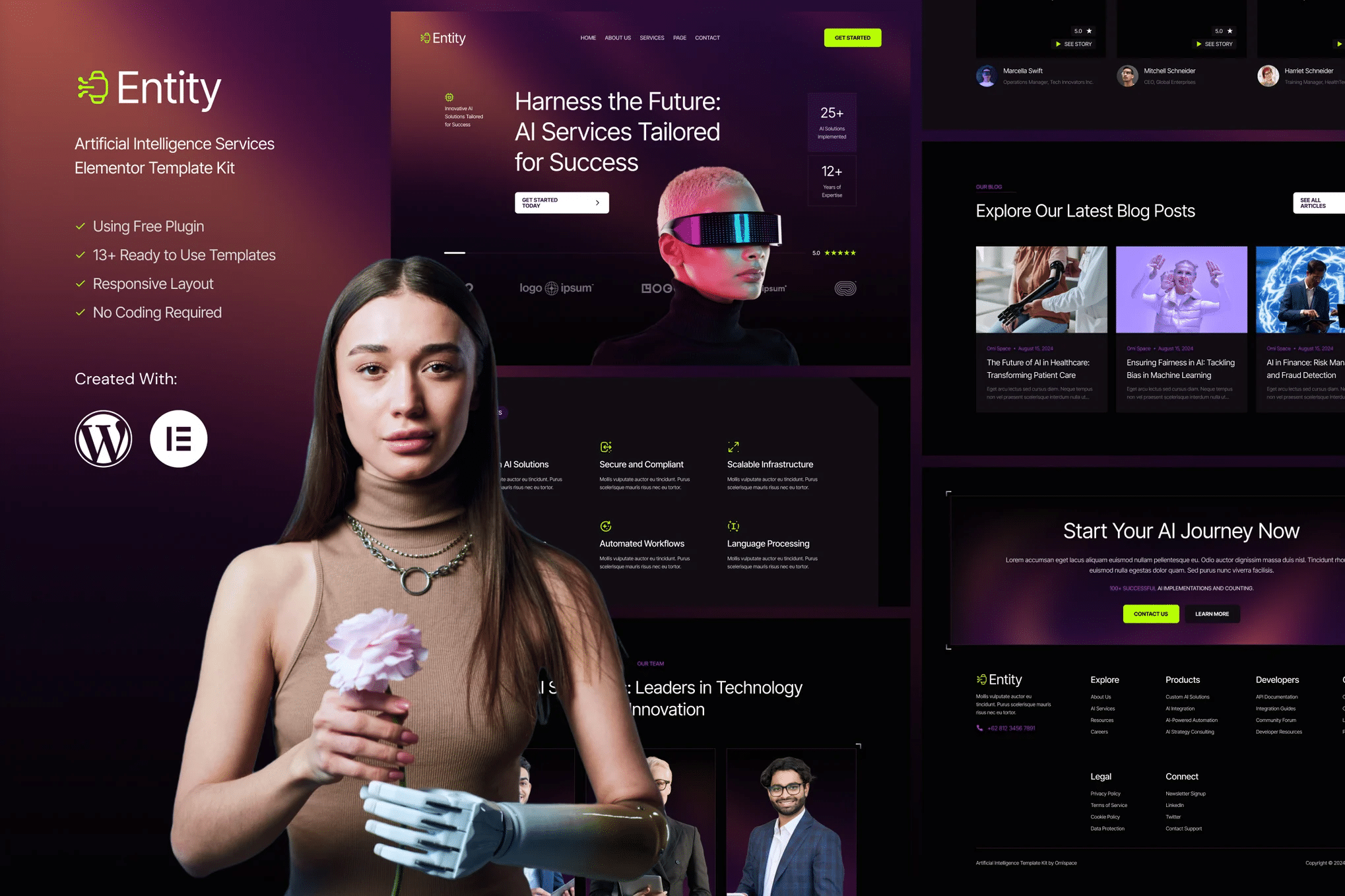 Entity - Kit de Modelo Elementor de Serviços de Inteligência Artificial