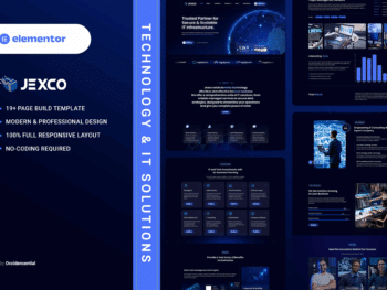 Jexco - Kit de modelos Elementor para soluções de TI e tecnologia