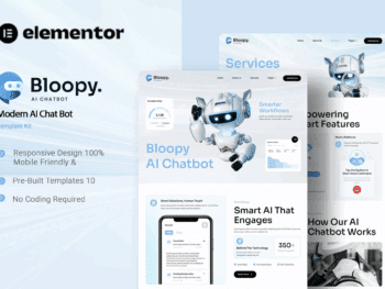 Bloopy - Kit de Templates Elementor para bots de bate-papo com IA moderna