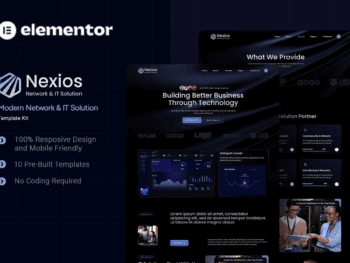 Nexios - Kit de modelos Elementor de soluções modernas de rede e TI