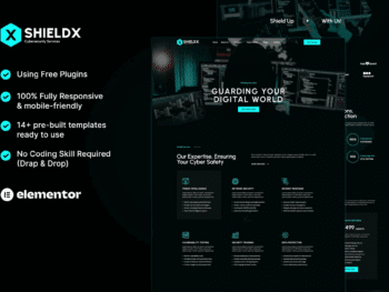 ShieldX - Kit de modelos Elementor de serviços de segurança cibernética