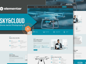 Sky&Cloud - Template Kit Elementor para fotografia aérea e videografia de Drone
