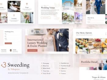 Sweeding | Convite para eventos de casamento Elementor Template Kit