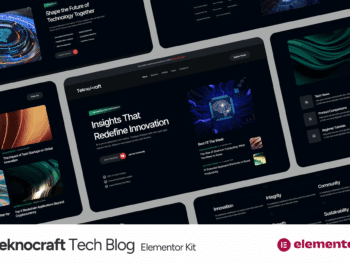 Teknocraft - Kit de Modelos de Blog de Tecnologia de Tema Escuro
