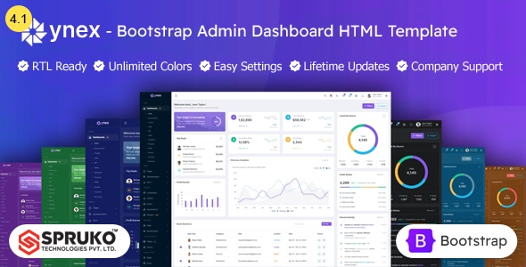 Ynex - Modelo de painel de administração do Bootstrap Codeigniter