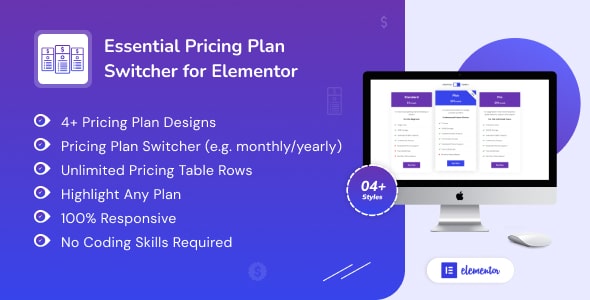 Alternador de plano de preços essencial para Elementor