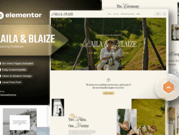 Laila & Blaize - Kit de modelos Elementor para convite de casamento