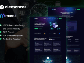 Marru - Kit de modelos Elementor Pro de serviços de Saas e IA