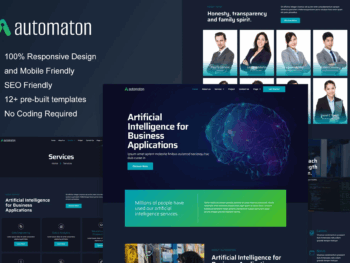 Automaton - Kit de Modelos Elementor de Serviços de Inteligência Artificial e Tecnologia