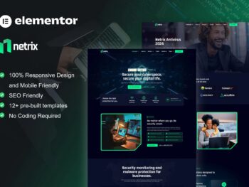 Netrix - Kit de modelos Elementor de serviços de segurança cibernética