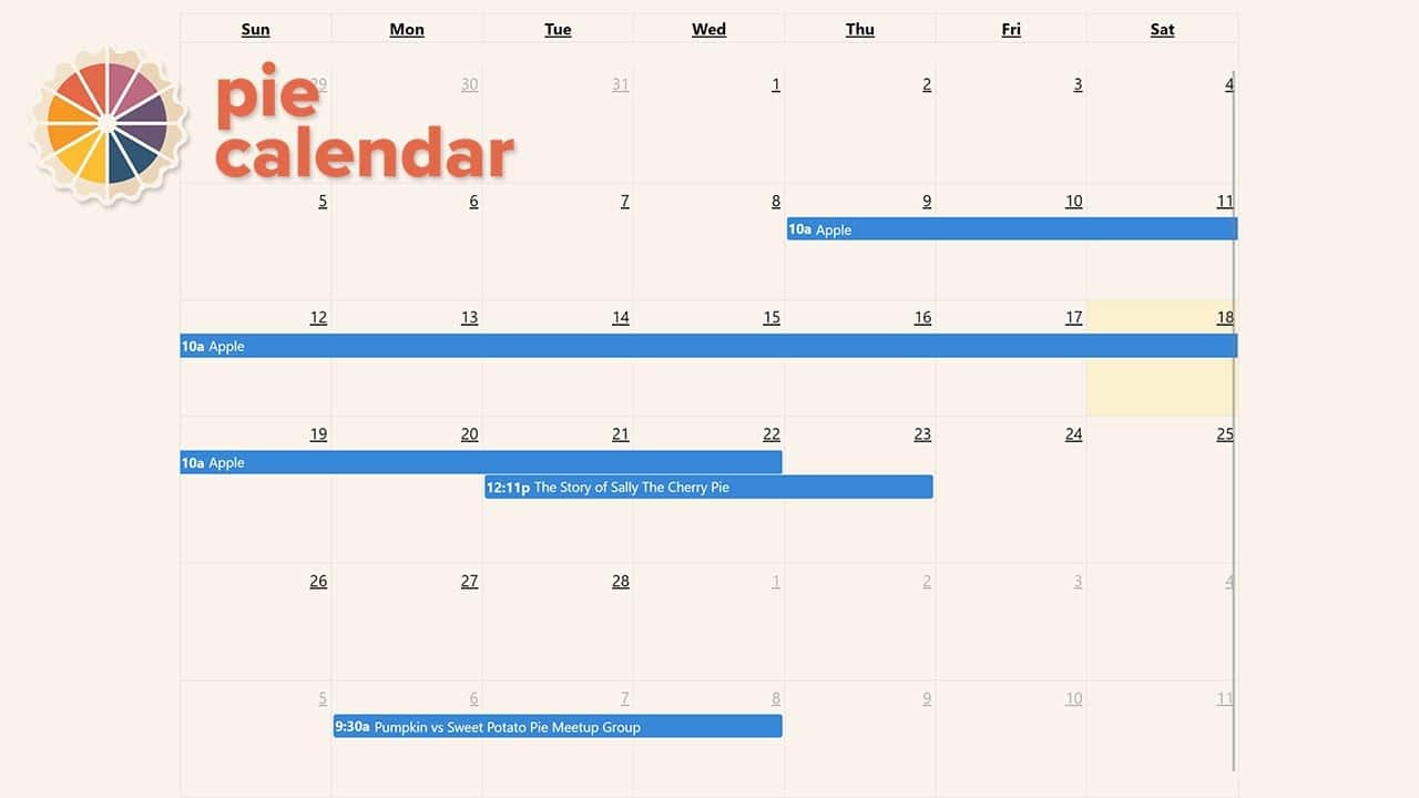 Pie Calendar Pro – Plugin de calendário de eventos