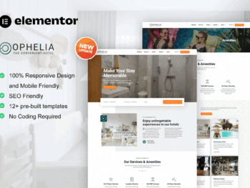 Ophelia - Template Kit Elementor para hotéis e resorts